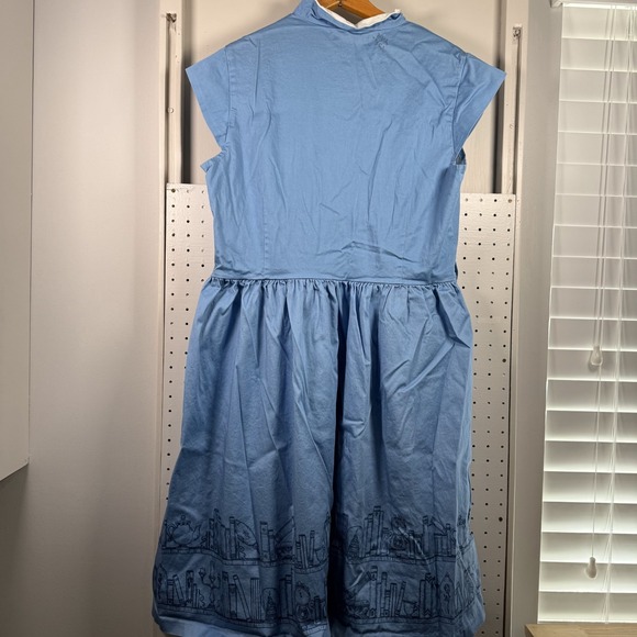 Disney Parks Dress Womens L? 40" Chest Blue Sleeveless Library Beauty Beast - Picture 2 of 14